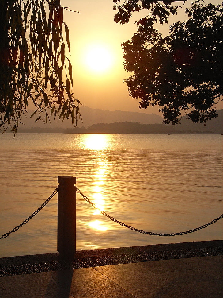solnedgang, Lake, abendstimmung, romantikk, landskapet, natur, utendørs