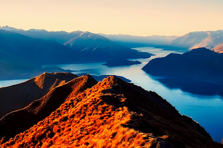 Nya Zeeland, bergen, landskap, naturen, Utomhus, floden, sjön