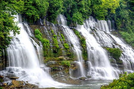 vattenfall, tvillingar hösten, landskap, naturen, resor, Mountain, miljö