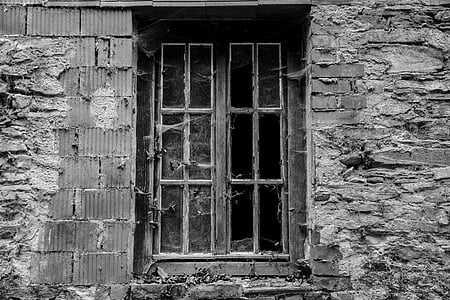 Fenster, verlassen, spröde, Ruine, Verfall, verfallene, Scheibe