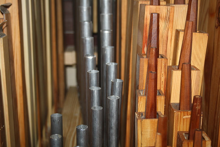 Pipes, orgue, chorale, Église, musique, bois - matériau