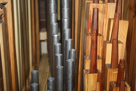 tubos, órgano, Coro, Iglesia, música, madera - material
