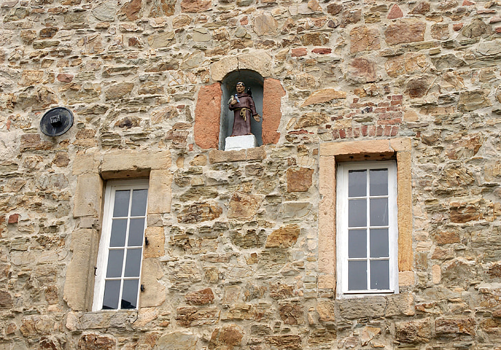 väggen, Quarry stone, hem, Bad münstereifel, gamla, fönster, glas