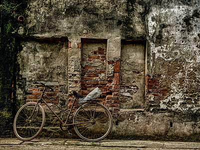 Bisiklet, duvar, Havaalanı, ülke sahne, kırsal, Phu xuyen, Hanoi