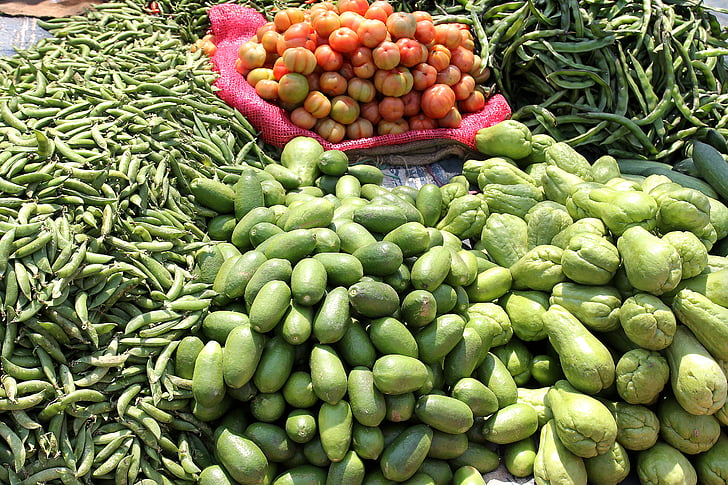indického vidieka trhu, pouličné bazáre, predaj, vidieckom trhu, trhu, dodávateľa, jedlo
