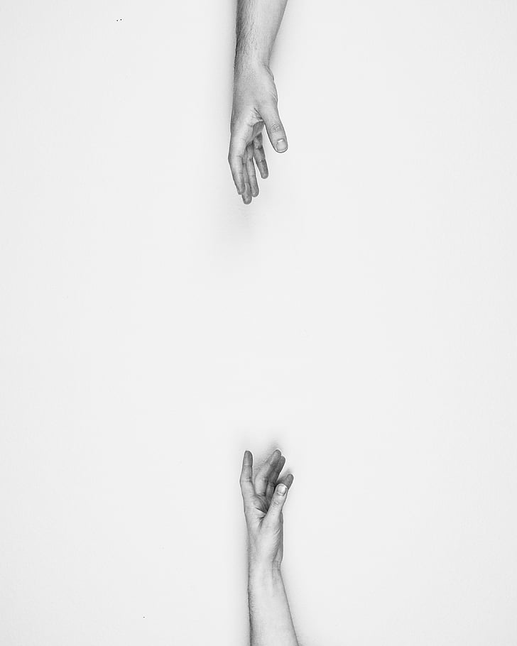 people, hands, distance, reach, reach out, away, sad