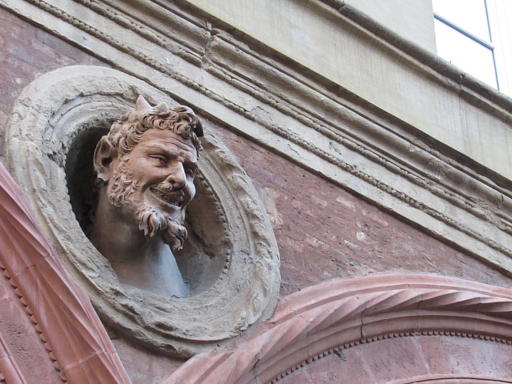 diabol, Bologna, Taliansko, vedúci, Architektúra, budova, dekorácie
