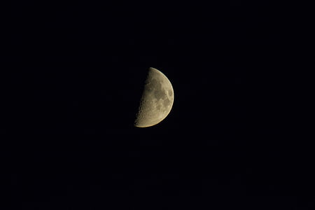mėnulis, pusmėnulis, Pusmėnulio, naktį, tamsus, Juoda, Astronomija