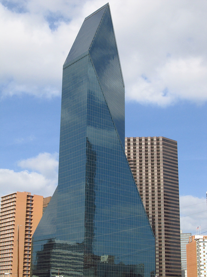 Dallas, cakrawala, bangunan, Pusat kota, gedung perkantoran, façade kaca, arsitektur