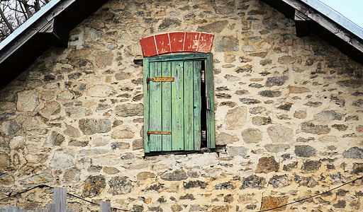 Eslovàquia, casa, vell, porta, pedra, casa de camp