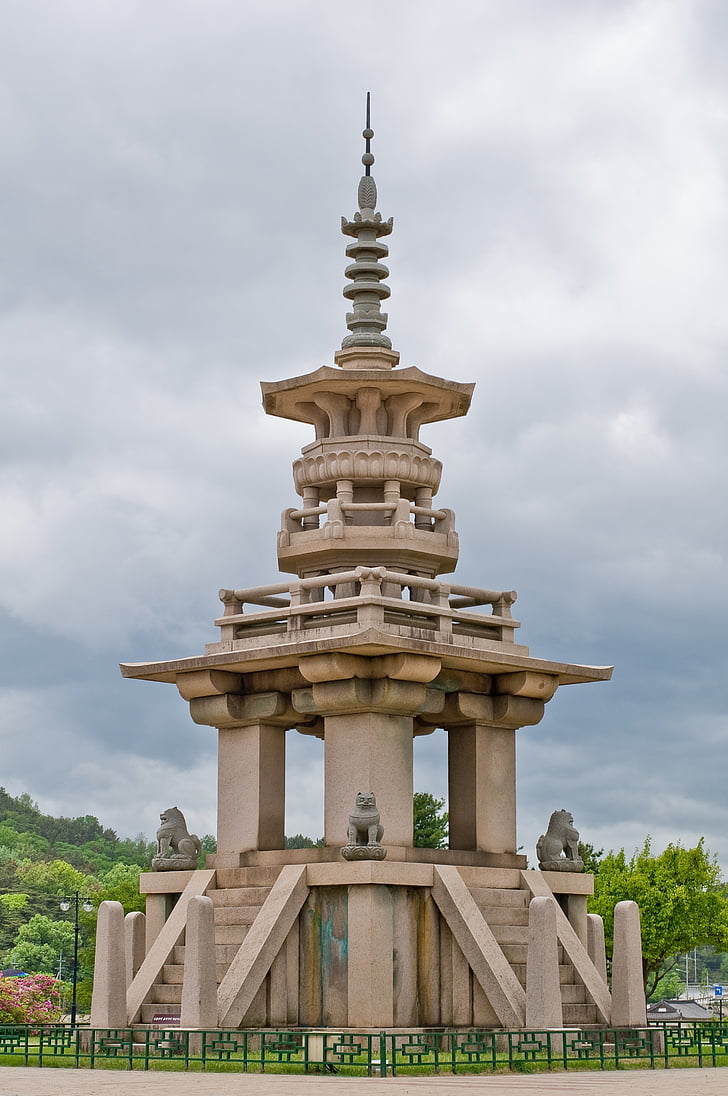the tahōtō, stone tower, cultural property, korea culture, traditional, tourist destination, korea