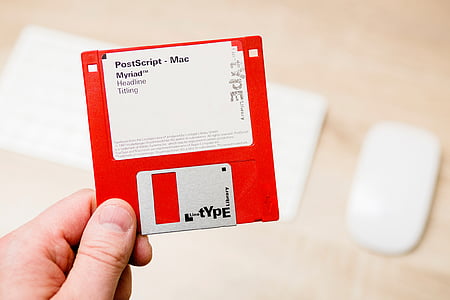 tecnologia, armazenamento, vermelho, disquete, disco