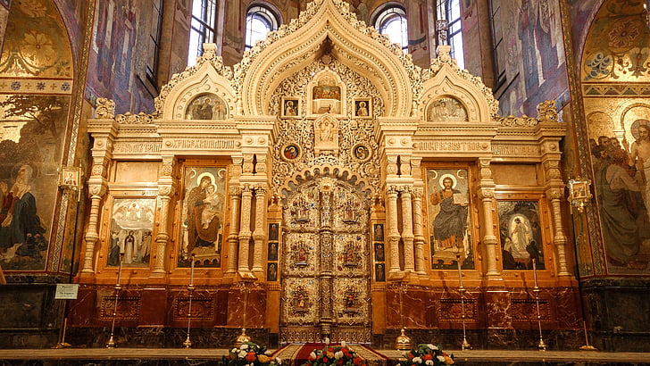 Rusland, Cathedral, ikoner, iconostasis, ortodokse
