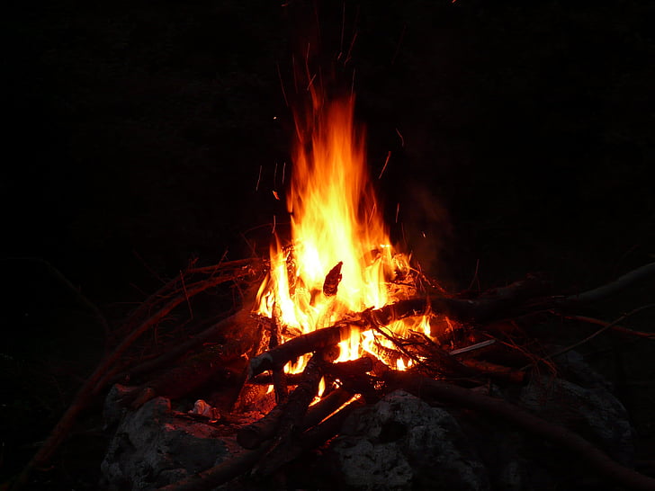 fuoco, fuoco di accampamento, fiamma, masterizzare, brace, Firelight, barbecue