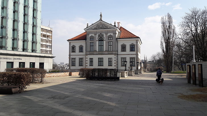budovy, Muzeum, Varšava, strom, kultura, cestovní ruch, Architektura
