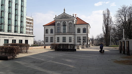 byggnader, museet, Warszawa, träd, kultur, turism, arkitektur