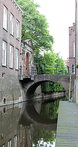 Den bosch, água, canal, centro histórico, Países Baixos, ponte, cidade velha