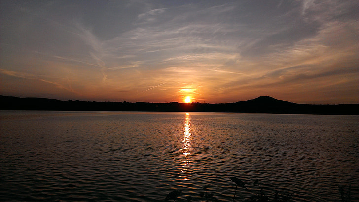 Lake, zonsondergang, natuur, abendstimmung, romantiek, water, landschap
