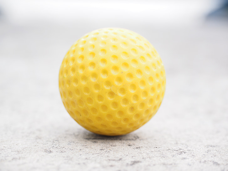 bollen, Mini golfboll, gul, rutig, Ball guide, Bangolf, Minigolf-anläggning