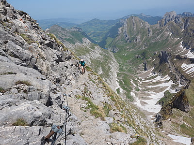 Linsen-Grat, Wanderin, Klettern, Klettern, Bergsteigen, steilen, ausgesetzt
