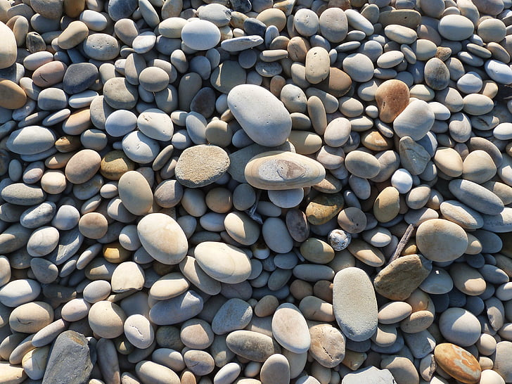 pedra, roques, platja, pedres