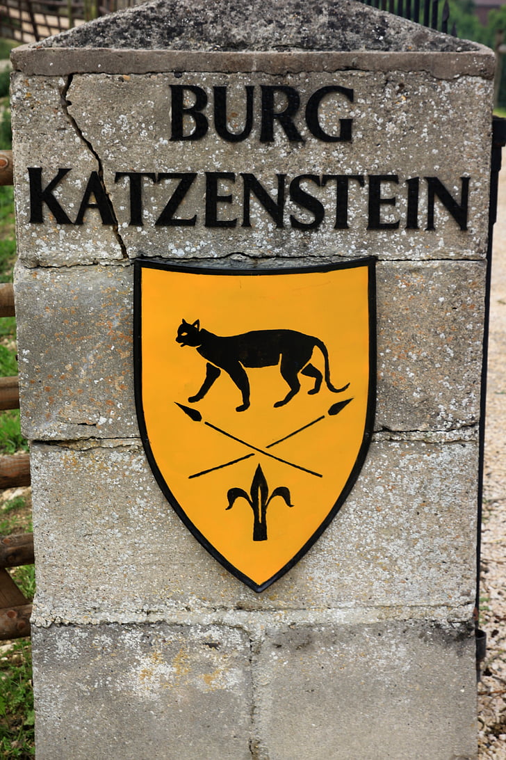 coat of arms, shield, castle, middle ages, katzenstein, oberdischingen, heidenheim germany