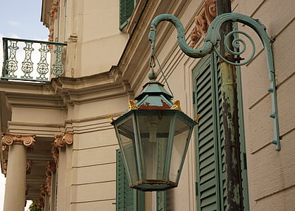 lamp, verlichting, lantaarn, buiten, oude, antieke, metaal