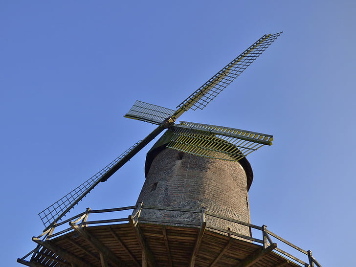történelmi mill, malom, emlékmű, szél malom, Németország, szélmalom, építészet