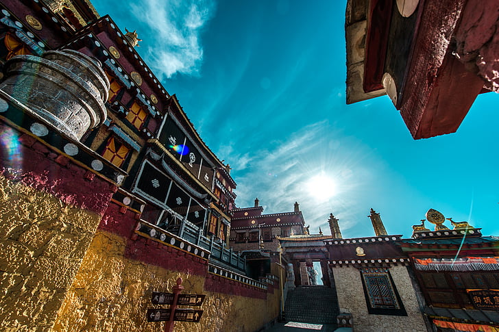 temple, tibetan, plateau