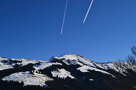 : Aschau, Alpine, talvel, taevas, Vaade, mäed, mägi