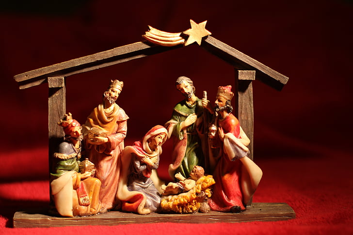 Nadal, déco, decoració, figura, l'església, fe, vermell