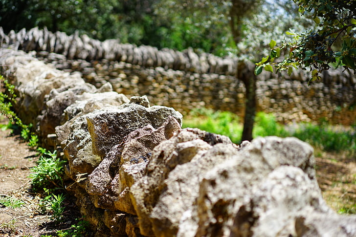 guix, mur de pedra seca, paret, mur de pedra, maçoneria de pedra seca, pedres, apilats