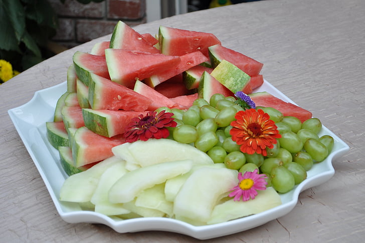 arbūzi, melones, augļi, svaigu, veselīgi, vasaras, sulīgs