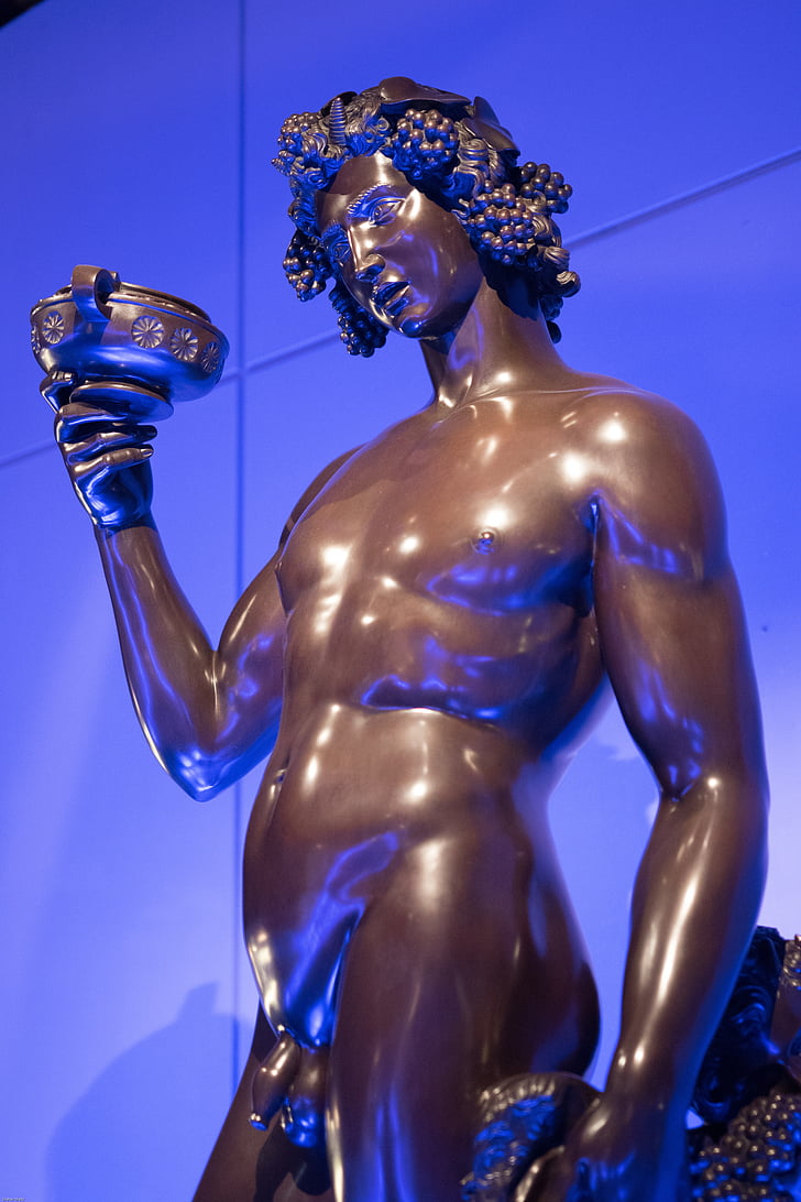 Bacchus, Tanrı, heykel, şekil, heykel, şarap tanrısı, şarap