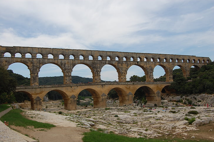 Pont du gard, romanos, antiguidade, Arqueologia, Aqueduto, património, UNESCO