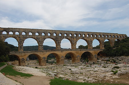 Pont du gard, romėnai, antikvariniai, archeologija, Akvedukas, paveldo, UNESCO