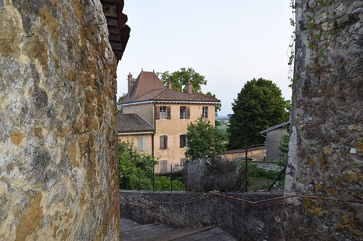 Village, kivet, entinen, Ranska, Wall, vanha kylä