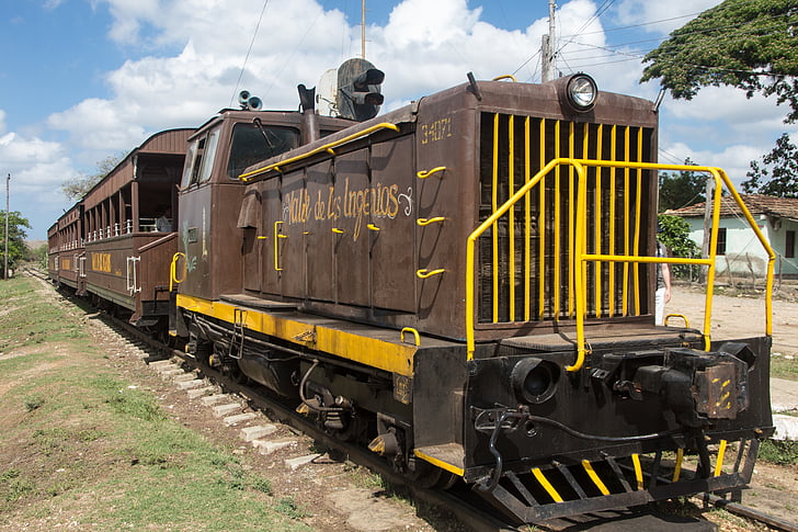 Cuba, tog, Loco, lokomotiv, jernbane, historisk, transport