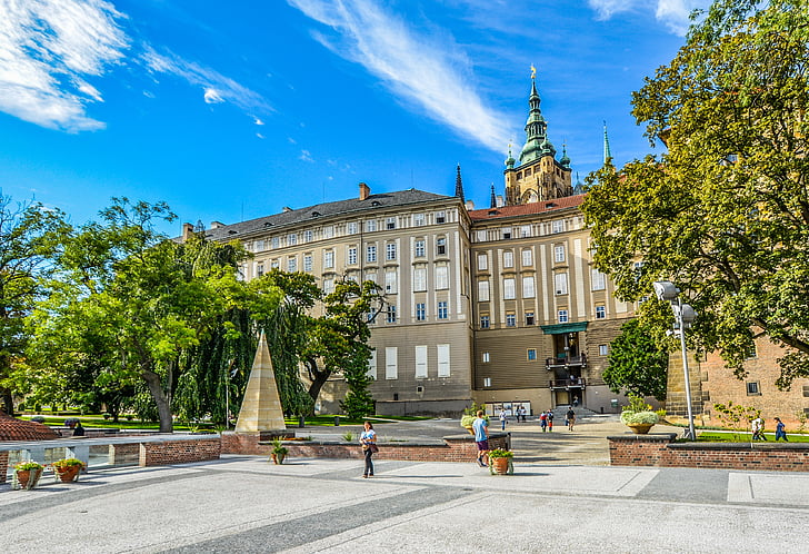 Praga, Castell, Torre, edifici, plaça, punt de referència, viatges