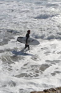 persona que practica surf, Playa, vacaciones, de surf, Océano, vacaciones, mar