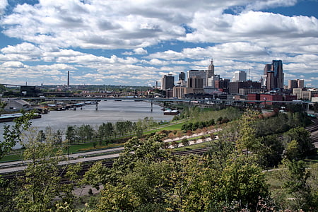Saint paul, Minnesota, Mississippi jõgi, hoonete, panoraam, City, linnad