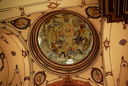 Spanje, Lorca, kerk, geschilderd plafond, het platform, religie, Christendom