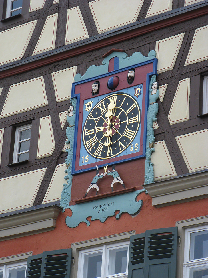 hodiny, starý dom, Ellwangen