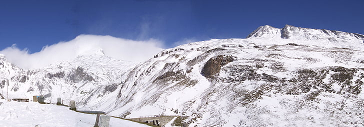 Гросглокнер, Австрия, Алпи, алпийски път, планински път, ледник, сняг
