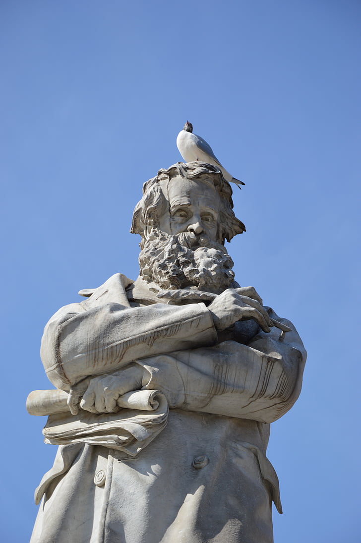 standbeeld, Seagull, vogel, Venetië, beeldhouwkunst, het platform, monument