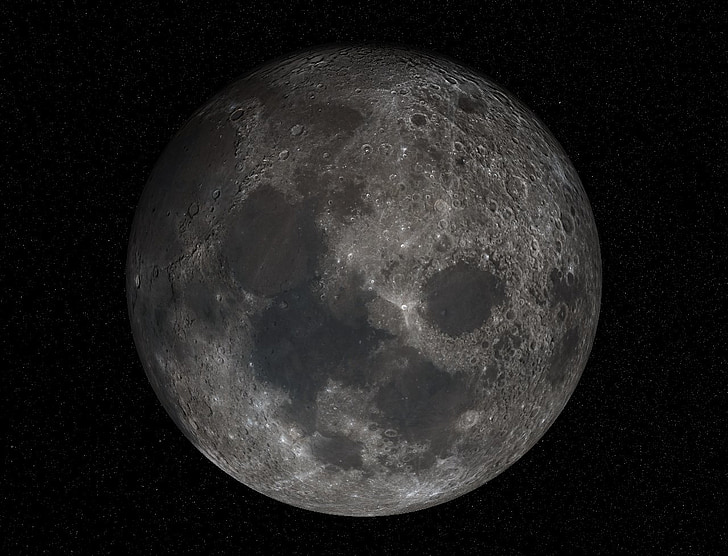 moon, full moon, crater, maare, meteorite impact, earth companion, earth