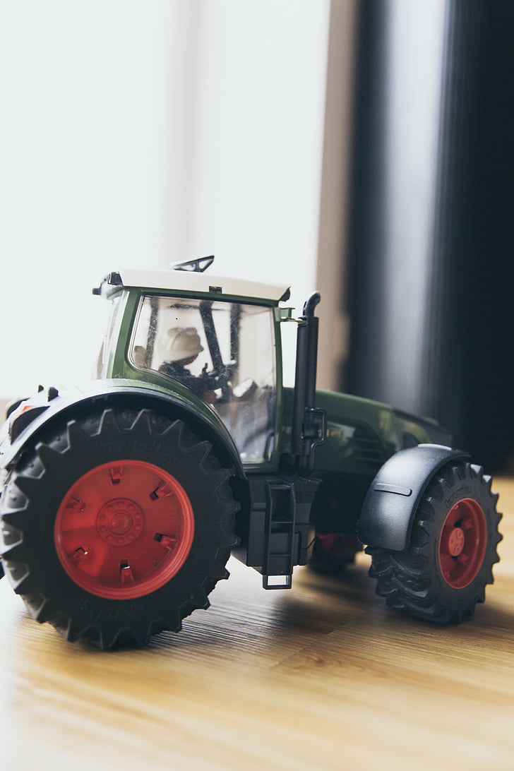 maskin, miniatyr, leksak, traktor, fordon