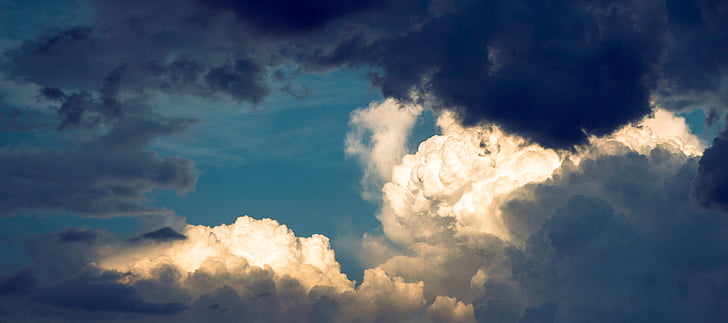 the clouds, storm, blue sky, nature, monster, kumulonimbus, bratislava