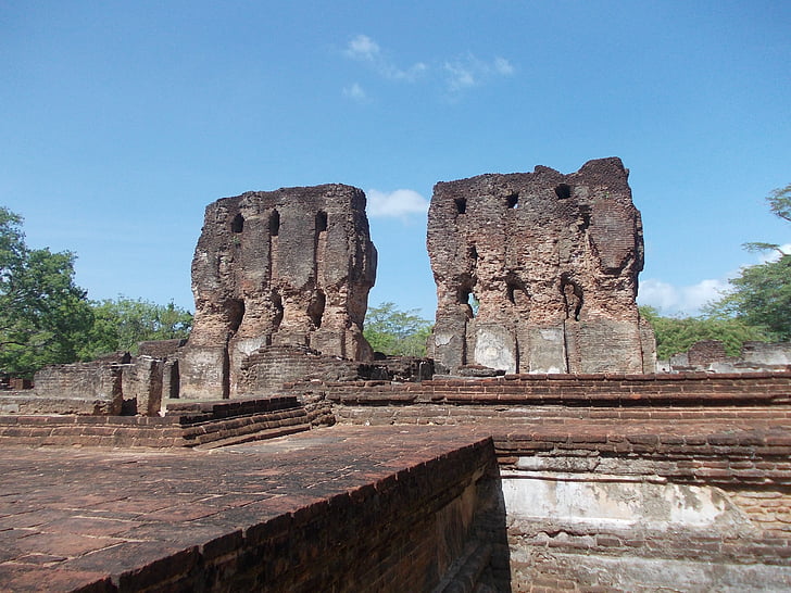 gamle, ruinerne, sten, sten, Sri lanka, Polonnaruwa