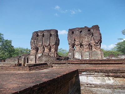 gamle, ruiner, steiner, stein, Sri lanka, polonnaruwa